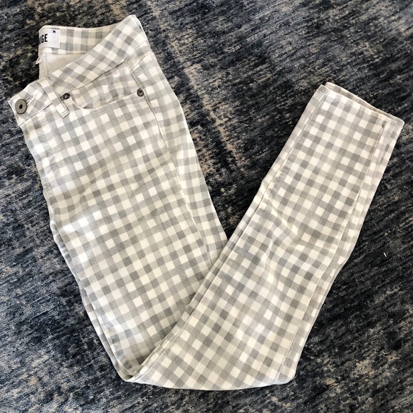 HP! Paige Verdugo Ankle Skinny Jeans Gingham Gray Women’s Size 26 - Picture 3 of 14